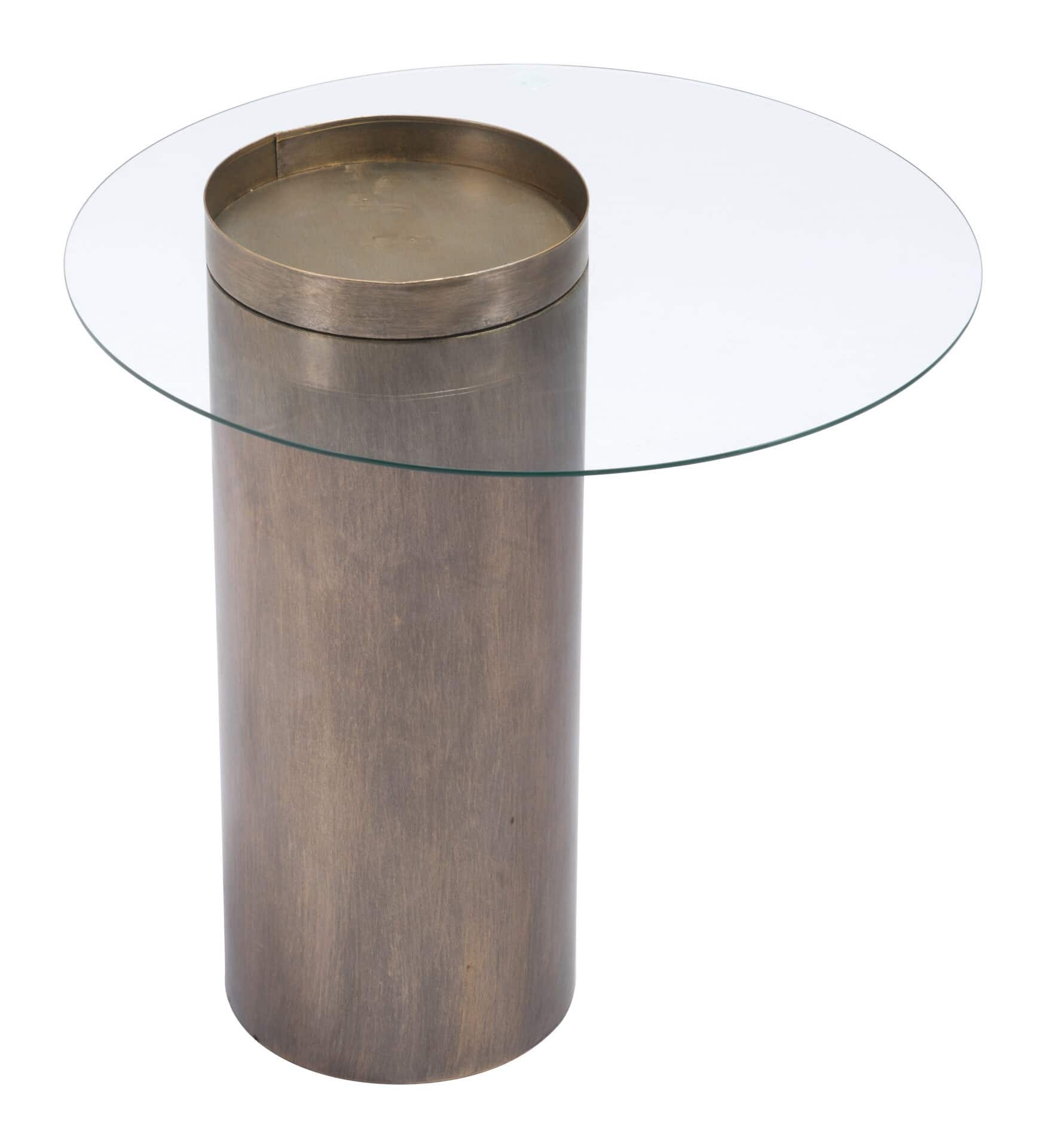 Oval Antique Bronze End Table with Glass Top 7 Oval Antique Bronze End Table with Glass Top - Image 7