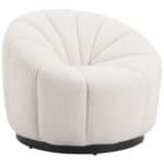 Cream Shearling Accent Chair with Modern Powder Coated Steel Legs 13 Cream Shearling Accent Chair with Modern Powder Coated Steel Legs