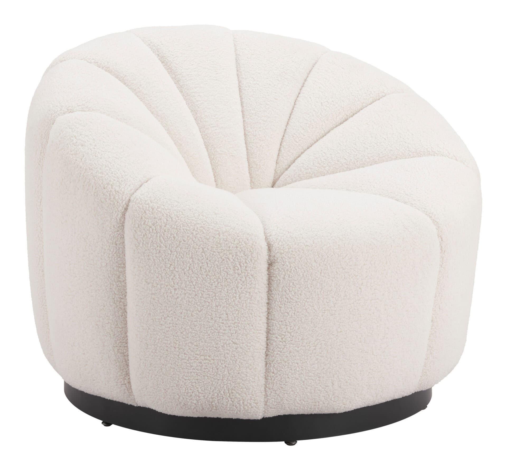 Cream Shearling Accent Chair with Modern Powder Coated Steel Legs 6 Cream Shearling Accent Chair with Modern Powder Coated Steel Legs - Image 6
