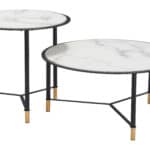 Mid-Century Modern Marble-Print Coffee Table Set (Set of 2) 14 Mid-Century Modern Marble-Print Coffee Table Set (Set of 2)