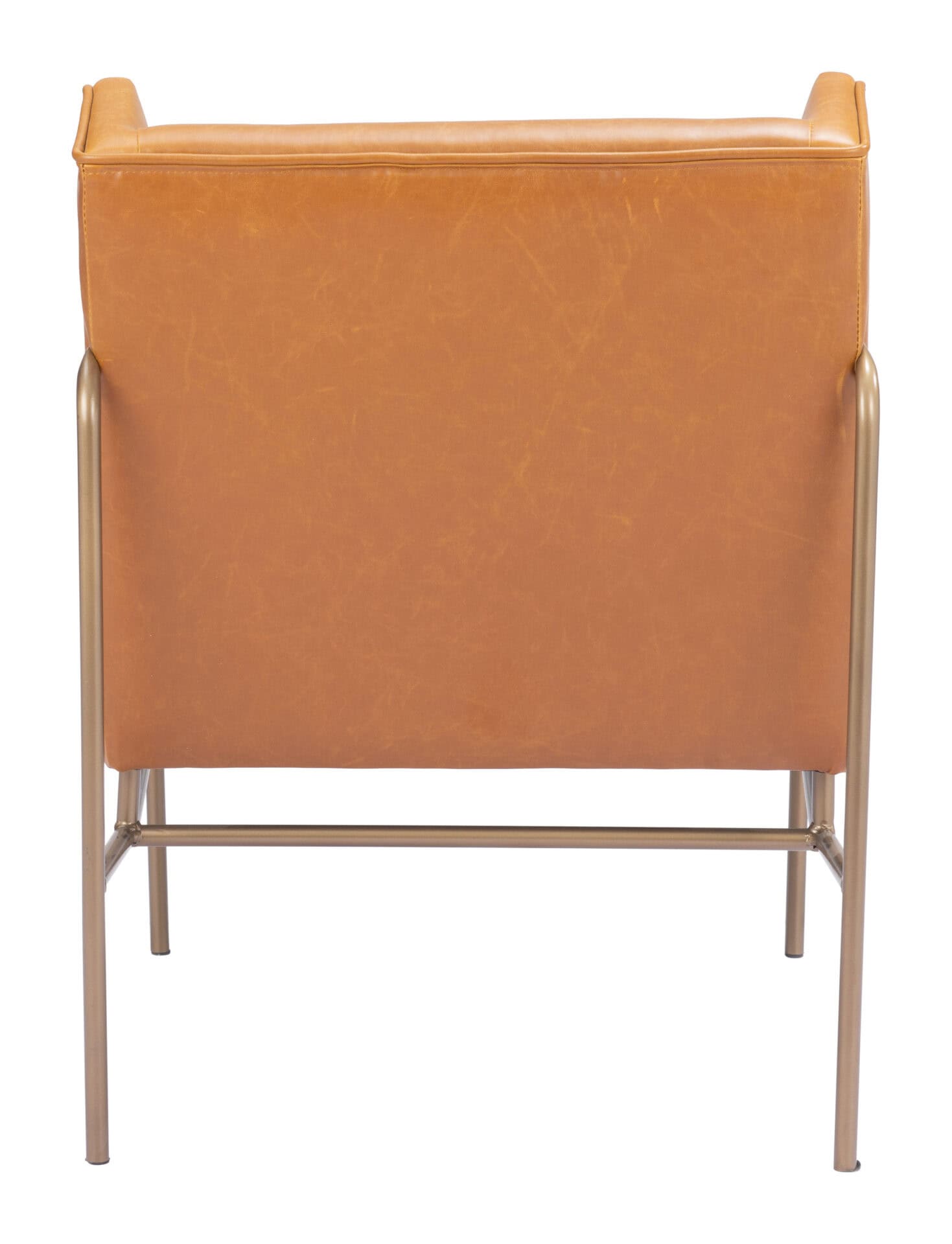 Modern Brown Faux Leather Accent Chair with Steel Base 5 Modern Brown Faux Leather Accent Chair with Steel Base - Image 5