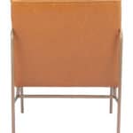 Modern Brown Faux Leather Accent Chair with Steel Base 13 Modern Brown Faux Leather Accent Chair with Steel Base
