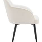 Ivory Velvet Dining Chair with Steel Frame and Armrests (Set of 2) 9 Ivory Velvet Dining Chair with Steel Frame and Armrests (Set of 2)