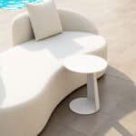 White Weather Resistant Aluminum Outdoor Side Table
