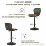 Adjustable Swivel Bar Stools with PU Leather and Footrest (Set of 2)