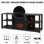 Modern TV Console with Adjustable Shelves and Fireplace Space 11 Modern TV Console with Adjustable Shelves and Fireplace Space