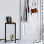 Rustic Industrial Side Table with Metal Mesh Storage Shelves 9 Rustic Industrial Side Table with Metal Mesh Storage Shelves