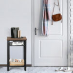 Industrial Side Table with 3-Tier Storage Shelves and Mesh 9 Industrial Side Table with 3-Tier Storage Shelves and Mesh