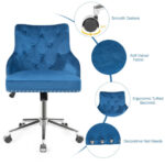Velvet Tufted Swivel Office Chair with Adjustable Height