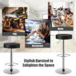 Adjustable Swivel Bar Stool with PU Leather and Footrest (1)