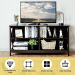 Rustic Wooden TV Stand with Storage for TVs up to 55 Inch