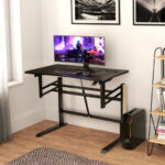 Adjustable Gaming Desk with Pneumatic Height and Cable Management