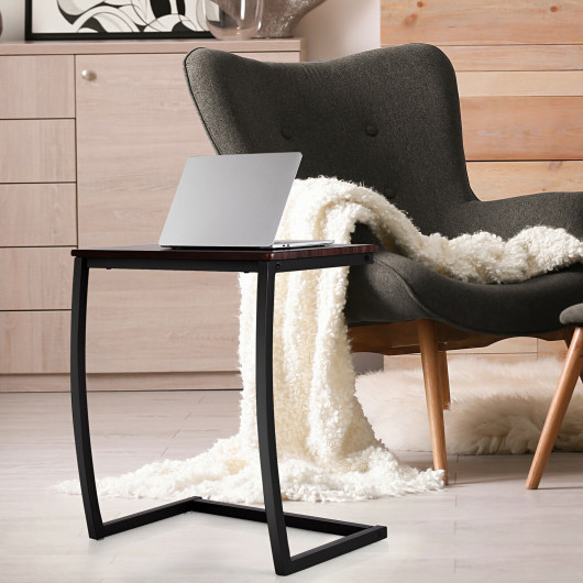Industrial C Shaped Side Table with Steel Frame and MDF 7 Industrial C Shaped Side Table with Steel Frame and MDF - Image 7