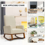 Rocking Upholstered Lounge Armchair with High Back and Side Pocket 14 Rocking Upholstered Lounge Armchair with High Back and Side Pocket