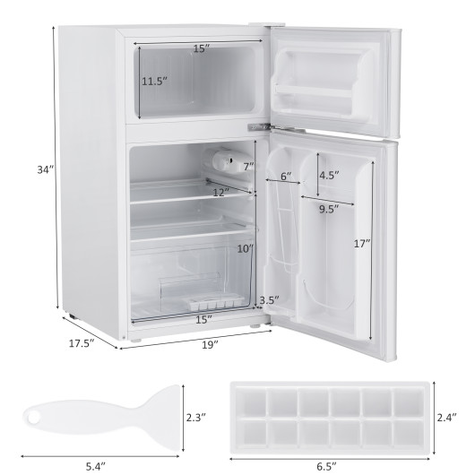 Compact 3.2 Cu Ft Stainless Steel Refrigerator with Freezer