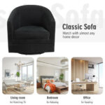 Velvet Swivel Barrel Accent Chair with Metal Base for Living Room 14 Velvet Swivel Barrel Accent Chair with Metal Base for Living Room