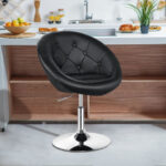 Modern Adjustable Swivel PU Leather Chair with Tufted Back (1PC)