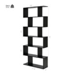 Modern 6 Tier S Shaped Bookshelf and Storage Unit