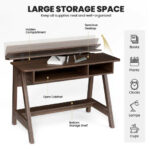 Vintage Writing Desk with Hidden Storage and Open Shelves 14 Vintage Writing Desk with Hidden Storage and Open Shelves