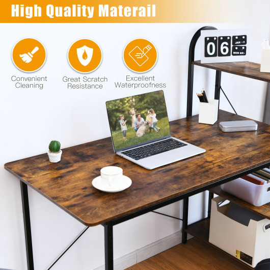 48-Inch Reversible Computer Desk with Shelves for Small Spaces 6 48-Inch Reversible Computer Desk with Shelves for Small Spaces - Image 6