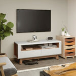 Media Console with Storage Drawers and Shelf for TVs up to 50 Inch