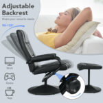 Ergonomic Swivel Recliner Chair with Adjustable Ottoman (Set of 2)