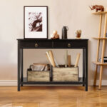 Sleek Console Table with Drawer and Shelf for Entryway