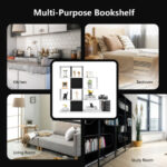 5 Tier Ladder Corner Bookshelf with Storage Rack