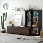 Space-Saving TV Stand and Bookshelf Combo for TVs up to 50