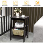 3 Tier End Table with Reinforced Bars and Stable Structure (Set of 2)