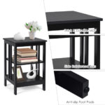 3 Tier Multifunctional Side Table with Storage and Round Corners