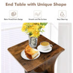 Rustic 2 Tier Compact C Shaped End Table Brown 14 Rustic 2 Tier Compact C Shaped End Table Brown