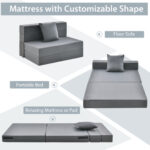 Tri-Fold Sofa Bed Mattress with Pillow for Compact Spaces