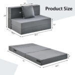 Tri-Fold Sofa Bed Mattress with Pillow for Compact Spaces