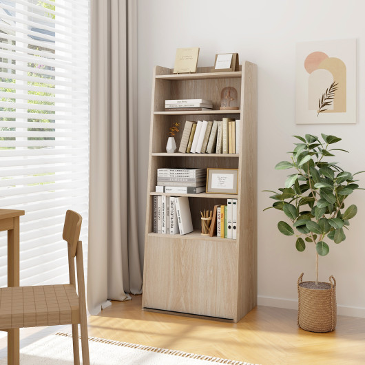 6 Tier Freestanding Ladder Bookshelf with Adjustable Shelves and Cabinet 1 6 Tier Freestanding Ladder Bookshelf with Adjustable Shelves and Cabinet
