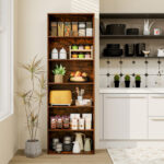 Tall 6-Tier Open Bookcase with Anti-Tip Safety Kits