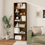 Tall 6-Tier Open Bookcase with Anti-Tip Safety Kits