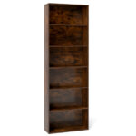 Tall 6-Tier Open Bookcase with Anti-Tip Safety Kits