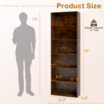 Tall 6-Tier Open Bookcase with Anti-Tip Safety Kits