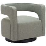 Sage Green Swivel Accent Chair with Armrest and Steel Base