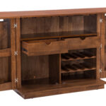 Modern Walnut Bar Cabinet with Wine Rack and Storage Shelves 22 Modern Walnut Bar Cabinet with Wine Rack and Storage Shelves