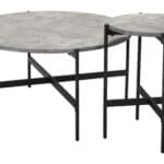 Modern Gray and Black Round Coffee Table Set (2-Piece) 15 Modern Gray and Black Round Coffee Table Set (2-Piece)
