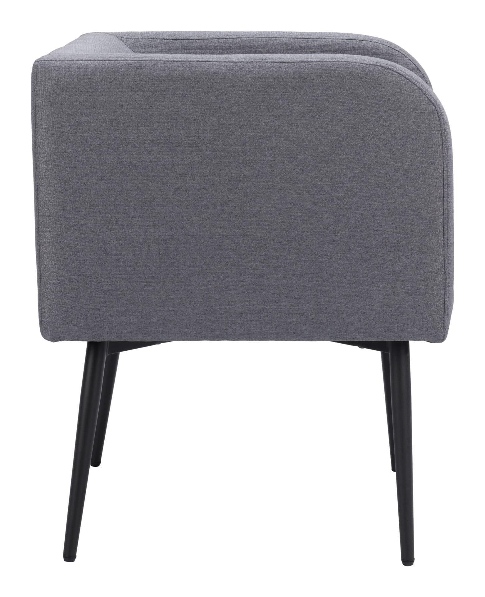 Gray Dining Chair with Steel Frame and Performance Fabric 2 Gray Dining Chair with Steel Frame and Performance Fabric - Image 2