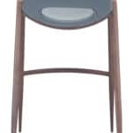Mid-Century Modern Barstool with Faux Leather and Walnut Finish (Set of 2)