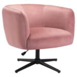 Velvet Swivel Accent Chair with Armrest Support and Adjustable Height