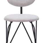 Modern Gray Dining Chair with Steel Frame and Teddy Fabric (Set of 2) 10 Modern Gray Dining Chair with Steel Frame and Teddy Fabric (Set of 2)