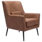 Vintage Brown Faux Leather Accent Chair with Steel Legs 16 Vintage Brown Faux Leather Accent Chair with Steel Legs