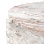 Round Coffee Table with Travertine-Style Marble Top and Steel Frame 14 Round Coffee Table with Travertine-Style Marble Top and Steel Frame