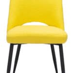 Yellow Shearling-Style Dining Chair with Steel Legs (Set of 2) 17 Yellow Shearling-Style Dining Chair with Steel Legs (Set of 2)