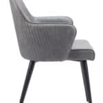 Gray Modern Dining Chair with Faux Leather and Steel Frame 9 Gray Modern Dining Chair with Faux Leather and Steel Frame